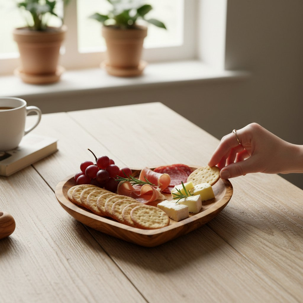 Olive Wood Heart Shaped Wooden Dish | Small | Medium | Large | Set