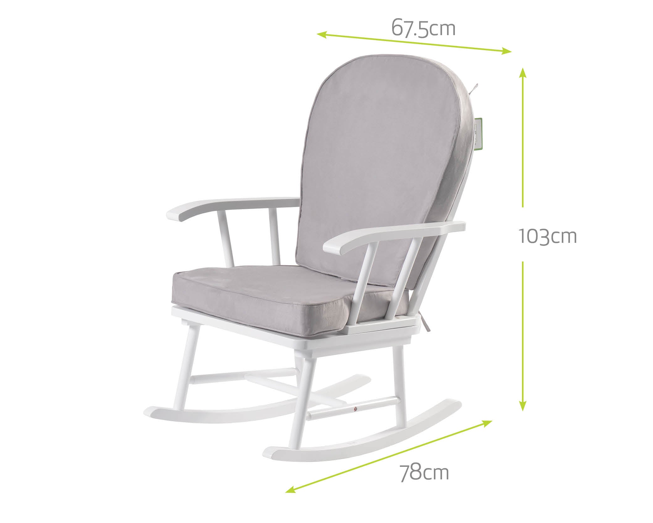 Hart Nursing Rocking Chair - White/Grey