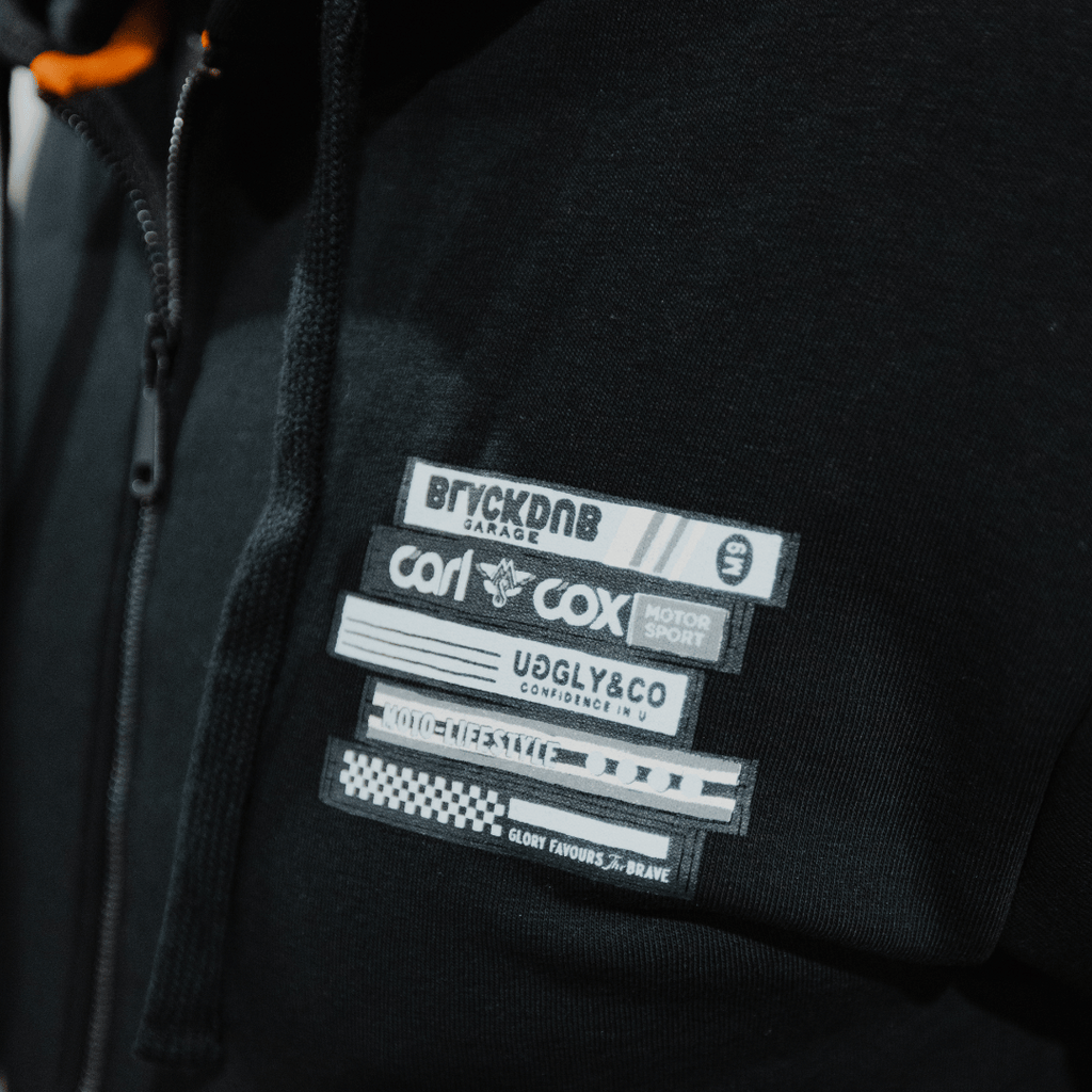 Uggly & Co x Carl Cox Motorsport Tape Zip-Up Hoodie – Heavyweight