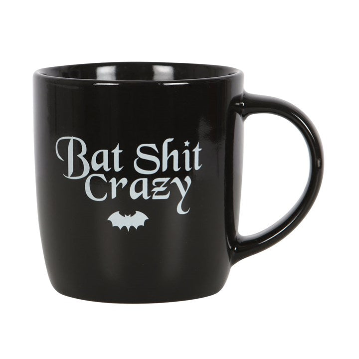 Kate's Clothing Bat Sh*t Crazy Mug – 500ml Gothic Spooky Ceramic Cup