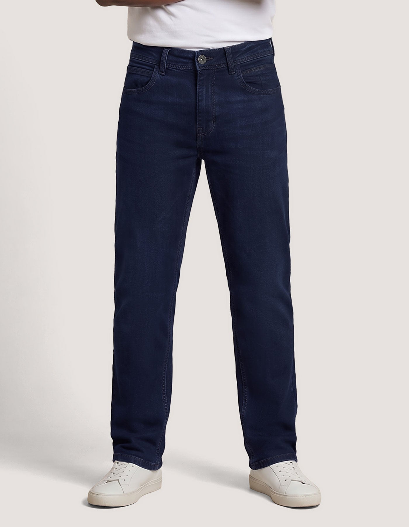 Basic Men's Denim Jeans - Dark Blue