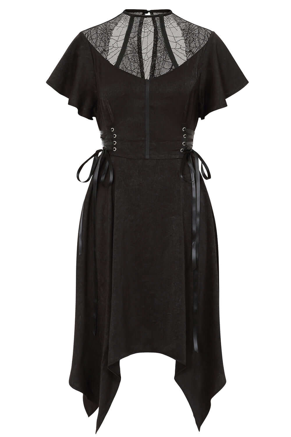 Banned Apparel Zora Dress – Black Lace Gothic Corset Asymmetrical Dress
