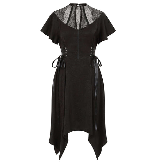Banned Apparel Zora Dress – Black Lace Gothic Corset Asymmetrical Dress