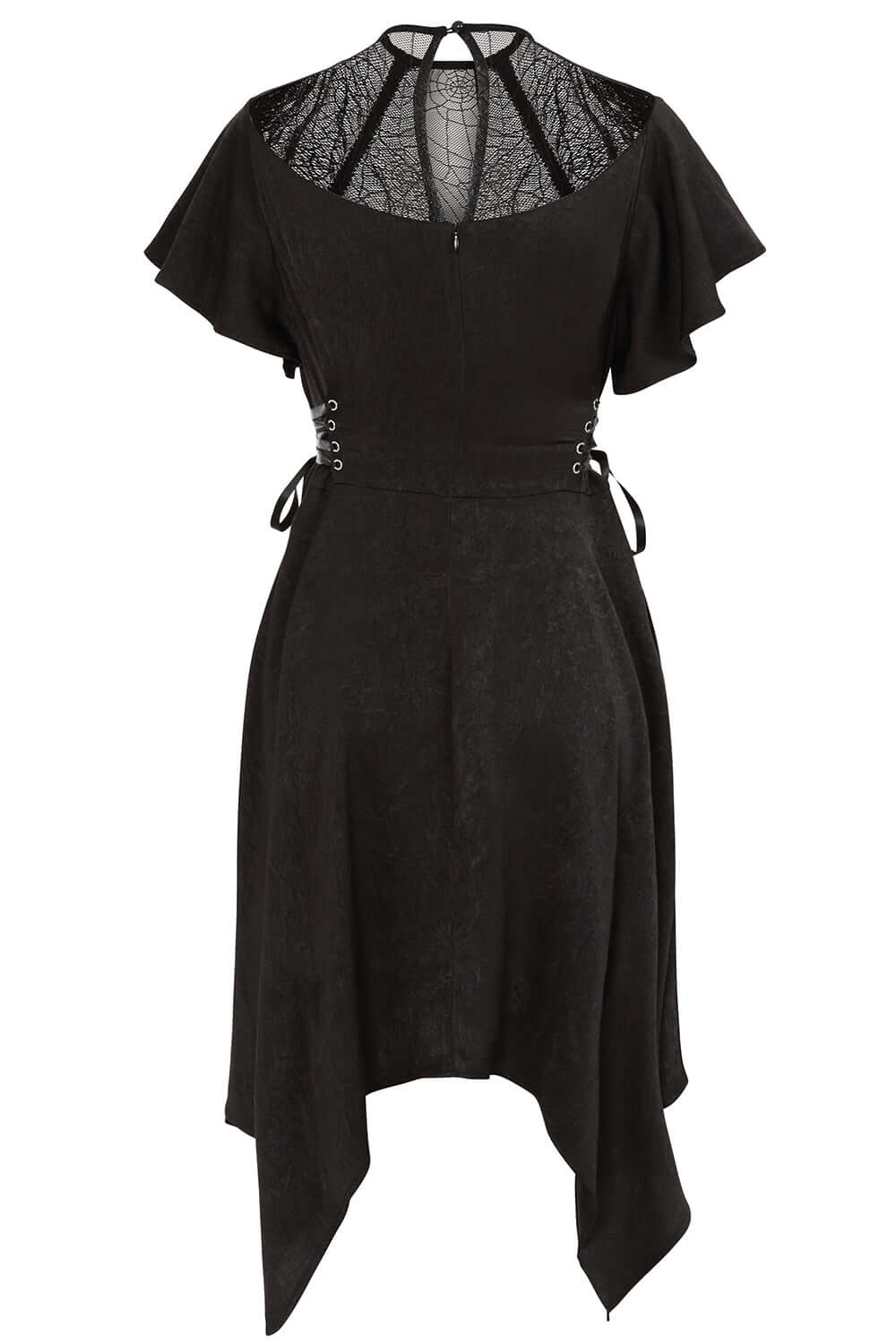 Banned Apparel Zora Dress – Black Lace Gothic Corset Asymmetrical Dress