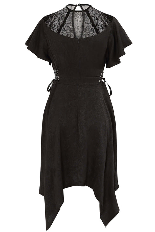 Banned Apparel Zora Dress – Black Lace Gothic Corset Asymmetrical Dress