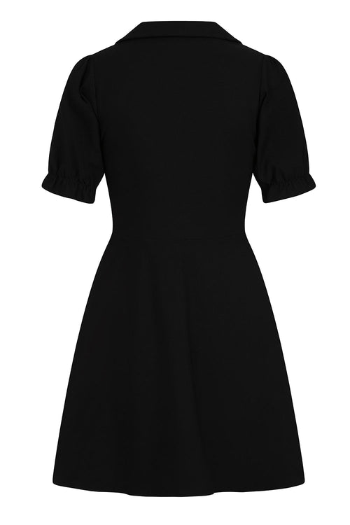 Banned Apparel Elysia Goth Dress – Black A-Line with Red Heart Detail