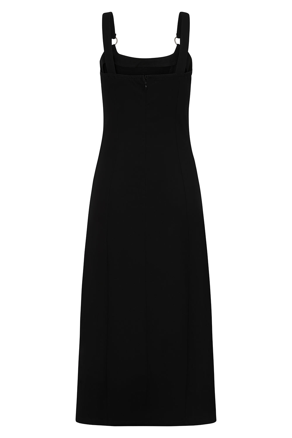 Banned Apparel Malvolia Black Midi Dress – Goth Zip Slit Woven Dress