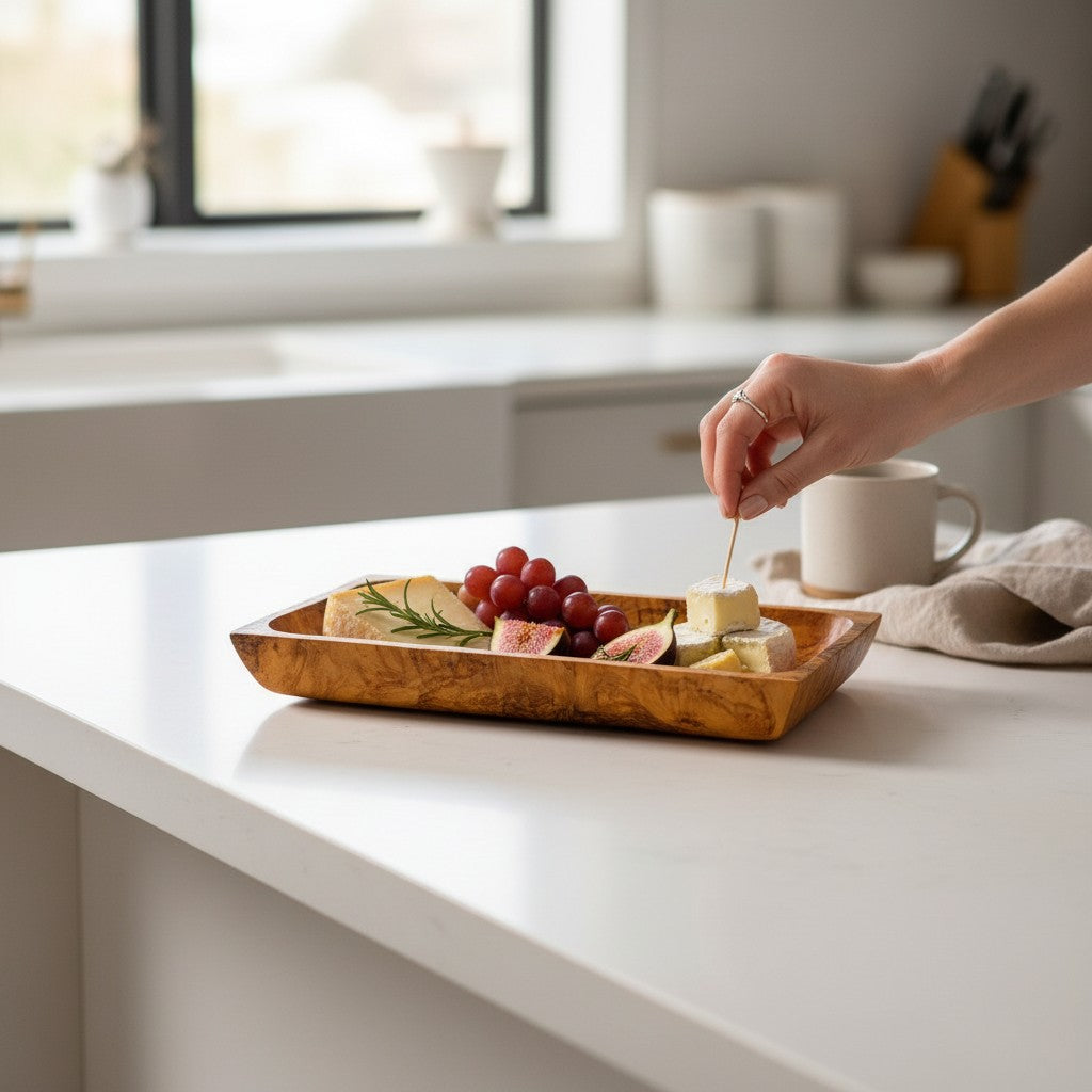 Olive Wood Rectangular Shaped Dish 27 cm, Sustainably Sourced, Eco-Friendly, handmade, gift