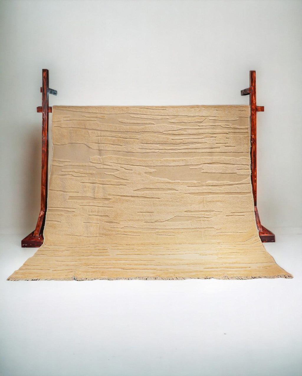 Snugly Textured Berber Wool Rug - 278 x 257 cm