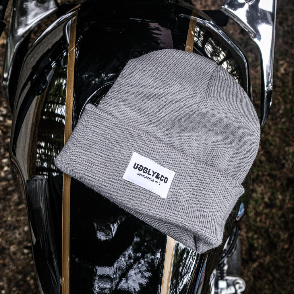 Uggly and Co Grey Fisherman Beanie – Soft Knit Cuffed Winter Hat