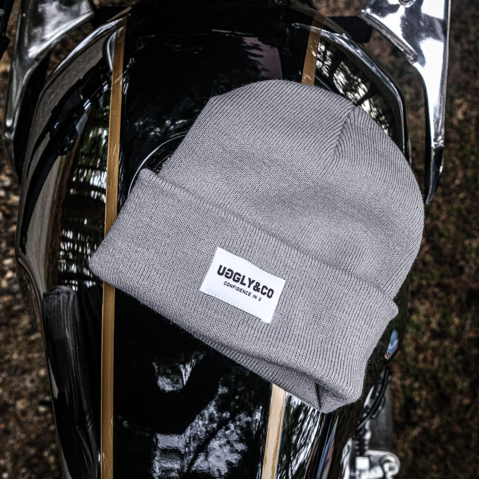 Uggly and Co Grey Fisherman Beanie – Soft Knit Cuffed Winter Hat