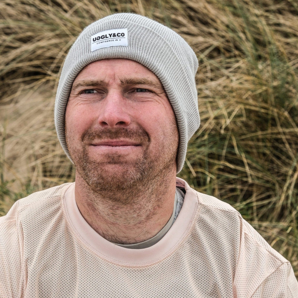 Uggly and Co Grey Fisherman Beanie – Soft Knit Cuffed Winter Hat