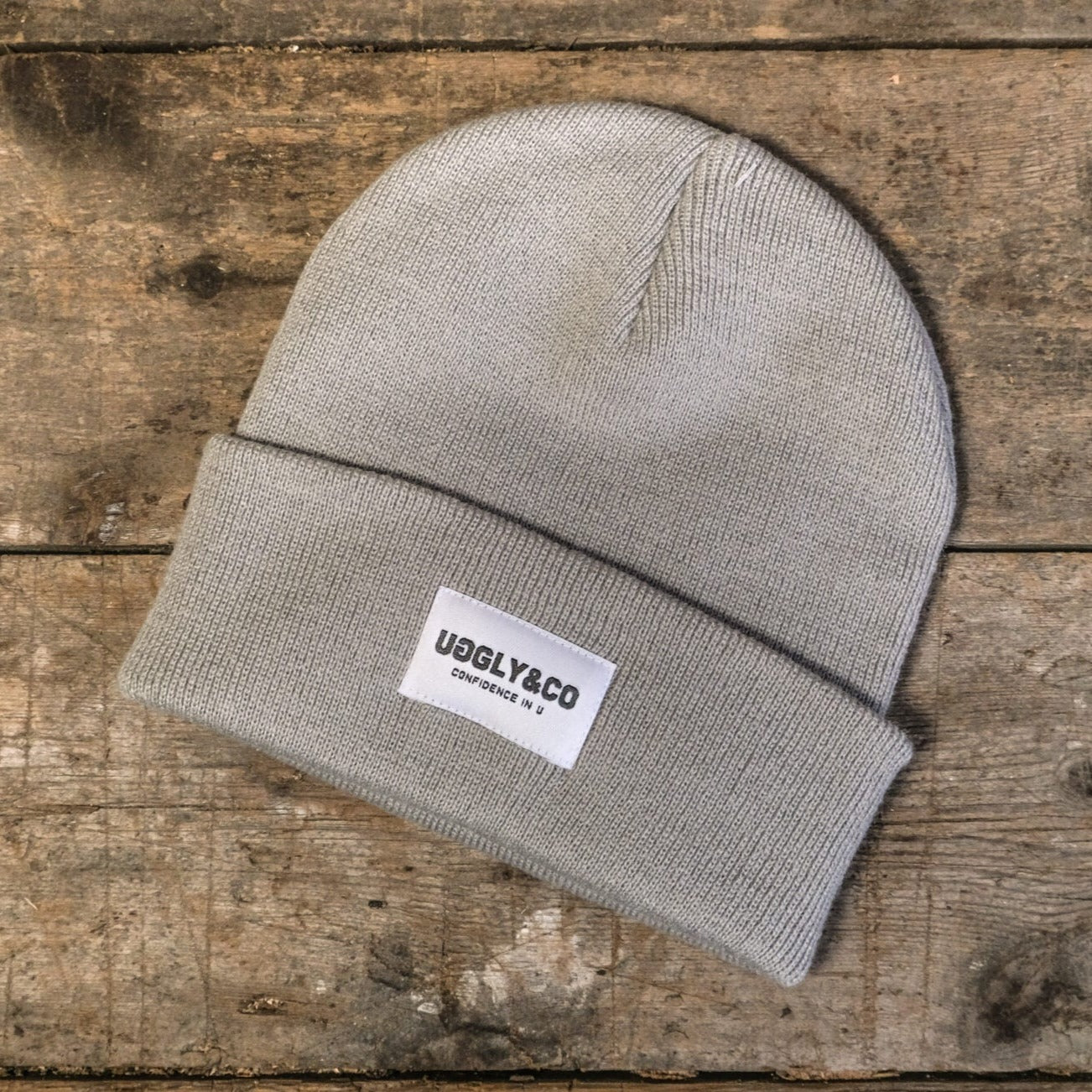 Uggly and Co Grey Fisherman Beanie – Soft Knit Cuffed Winter Hat