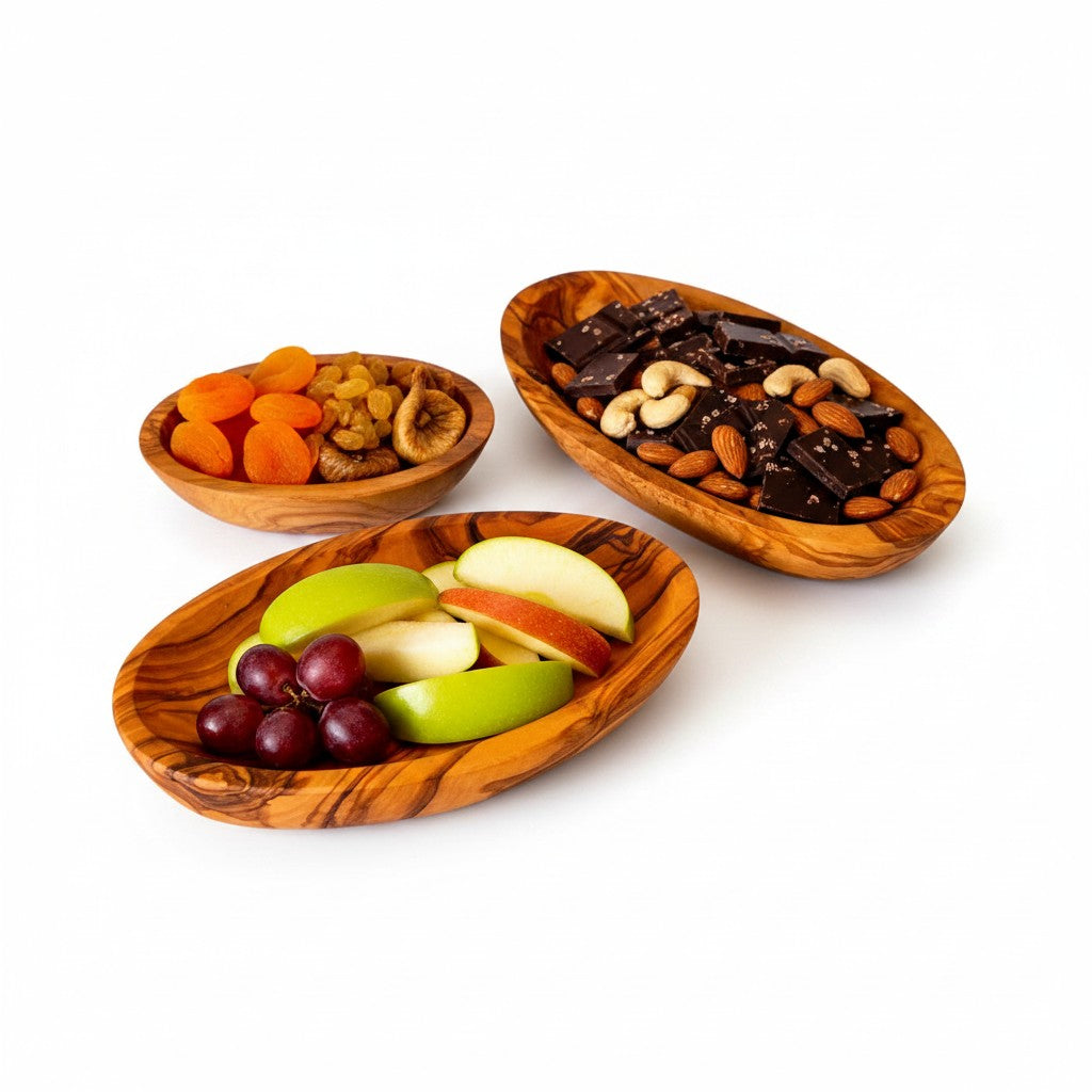 Olive Wood Small Oval Dish 10-13-16 cm