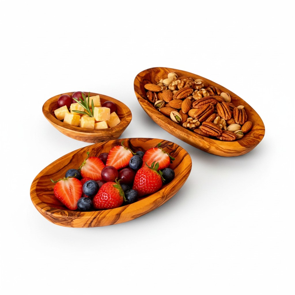 Olive Wood Small Oval Dish 10-13-16 cm