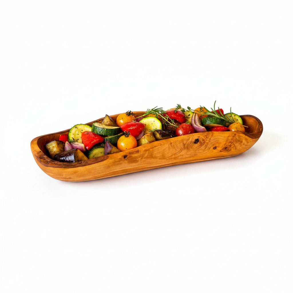 Olive Wood Rustic Serving Dish 30 cm