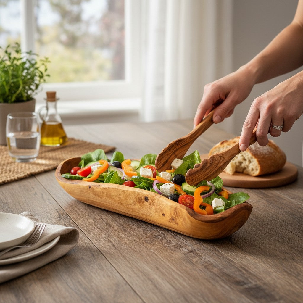 Olive Wood Rustic Serving Dish 30 cm