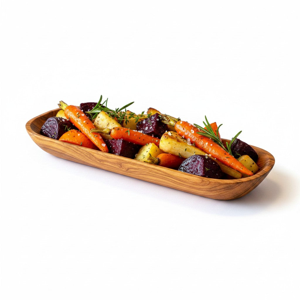 Olive Wood Handcrafted Wooden Bread / Multipurpose Food Display Tray