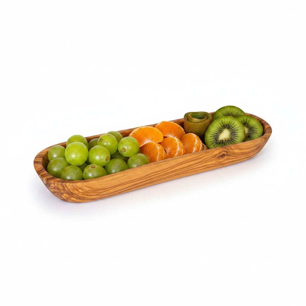 Olive Wood Handcrafted Wooden Bread / Multipurpose Food Display Tray