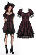 Dark in Love Red Black Lace Princess Dress with Star Charms