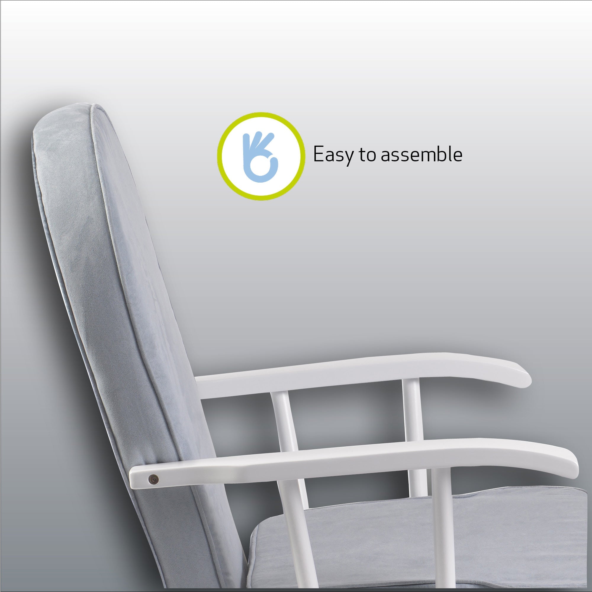 Dalby Nursing Rocking Chair - White/Cloud Grey