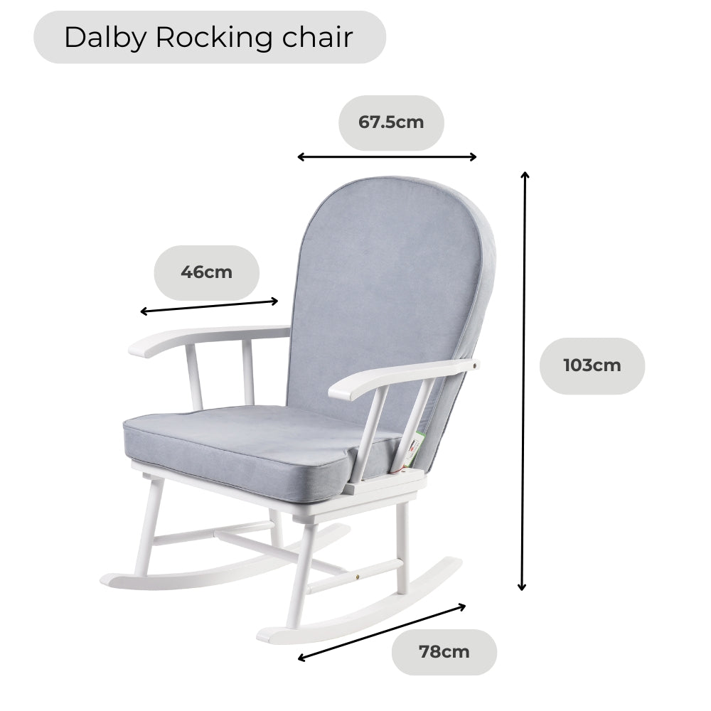 Dalby Nursing Rocking Chair - White/Cloud Grey