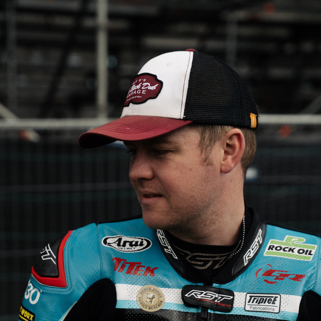 Uggly and Co Black Dub Garage Trucker Hat – Burgundy Isle of Man TT
