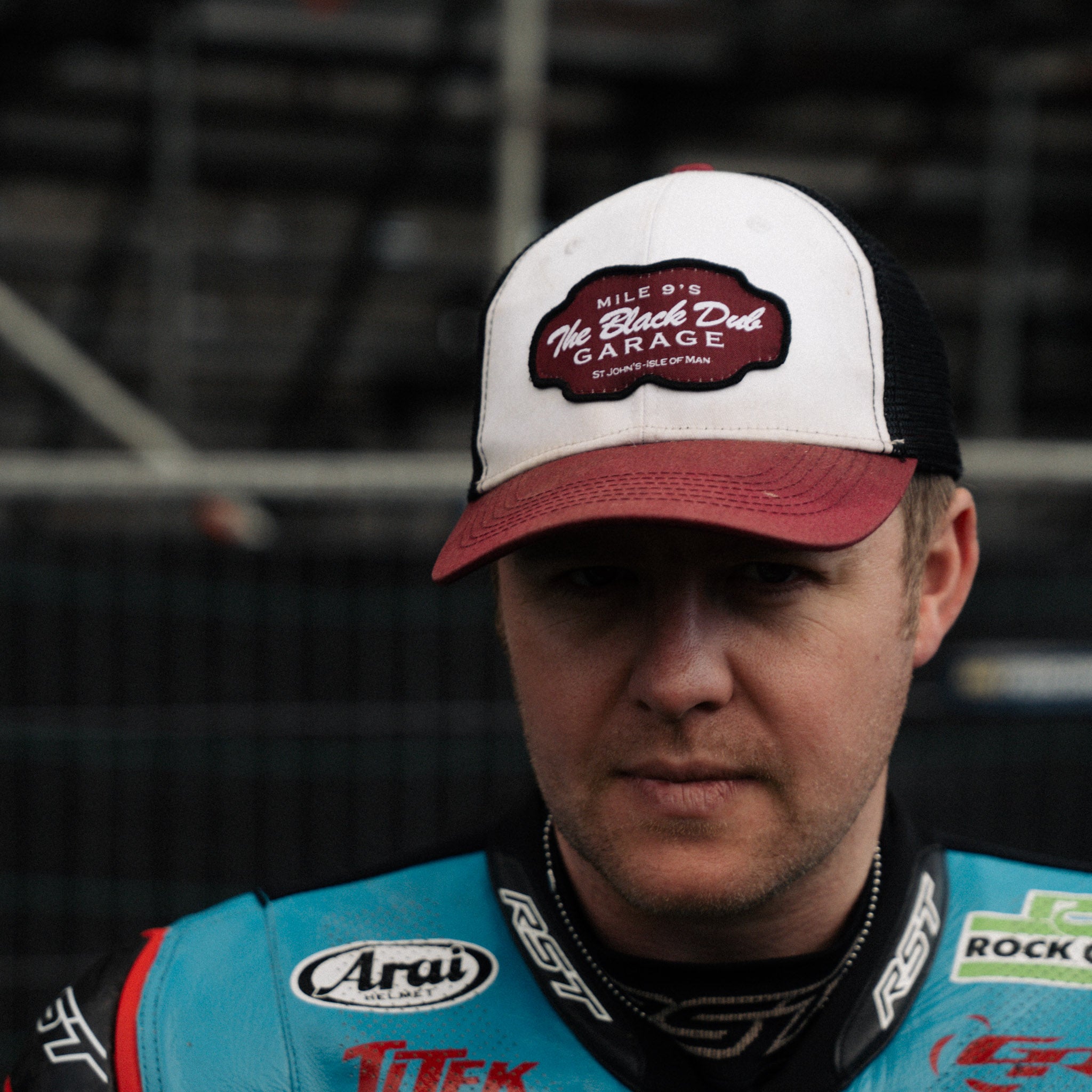 Uggly and Co Black Dub Garage Trucker Hat – Burgundy Isle of Man TT