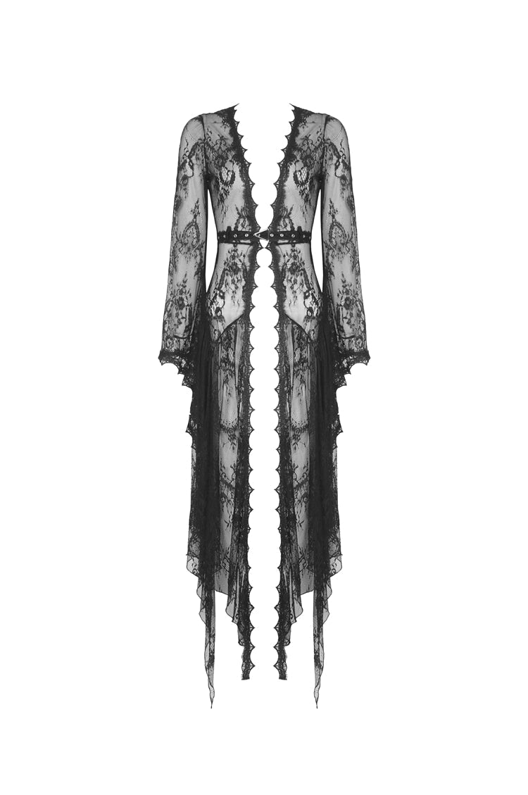 Dark In Love Larissa Lace Robe – Gothic Bell Sleeve Layering Piece