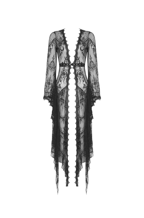 Dark In Love Larissa Lace Robe – Gothic Bell Sleeve Layering Piece