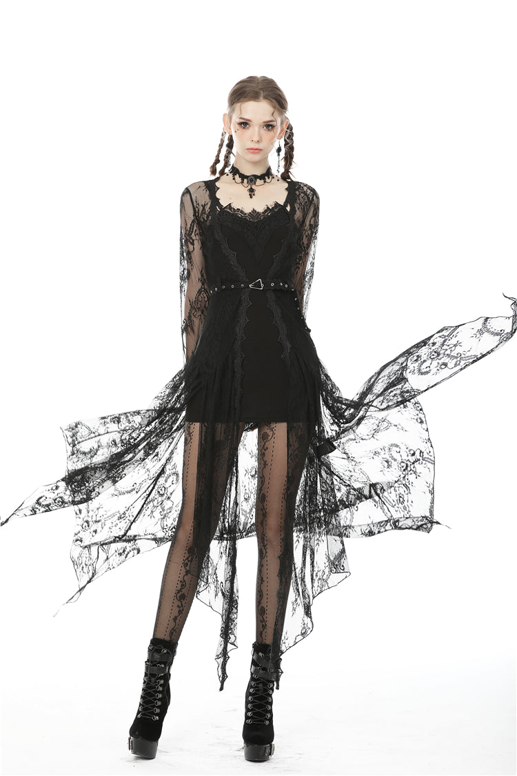 Dark In Love Larissa Lace Robe – Gothic Bell Sleeve Layering Piece