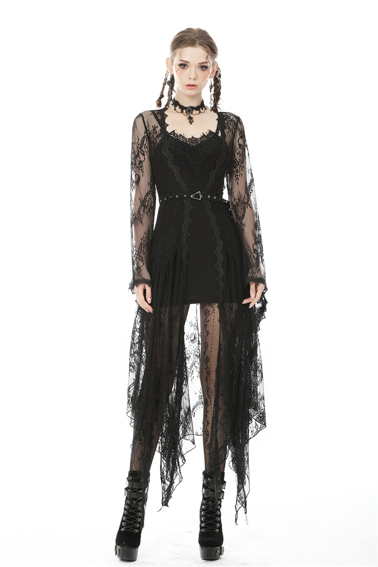 Dark In Love Larissa Lace Robe – Gothic Bell Sleeve Layering Piece