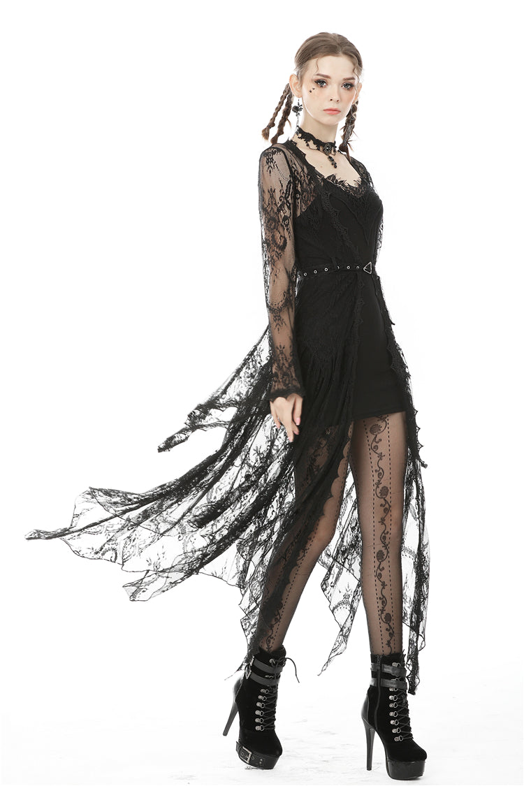Dark In Love Larissa Lace Robe – Gothic Bell Sleeve Layering Piece