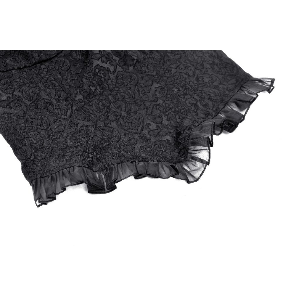 Dark In Love Lilita Top – Victorian Sleeveless Lace Trim Fitted Top