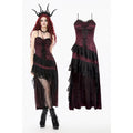 Dark in Love Belladonna Velvet Lace Dress – Gothic Wine Red Velveteen