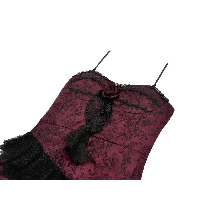 Dark in Love Belladonna Velvet Lace Dress – Gothic Wine Red Velveteen