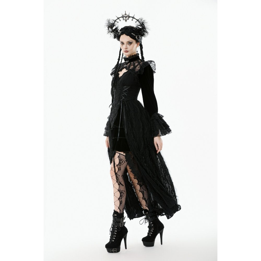 Dark in Love Erzebeth Gothic Bolero Shrug – Black Lace & Velvet