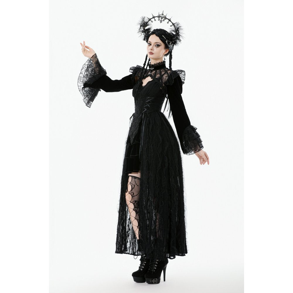 Dark in Love Erzebeth Gothic Bolero Shrug – Black Lace & Velvet