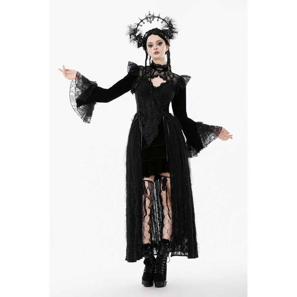 Dark in Love Erzebeth Gothic Bolero Shrug – Black Lace & Velvet