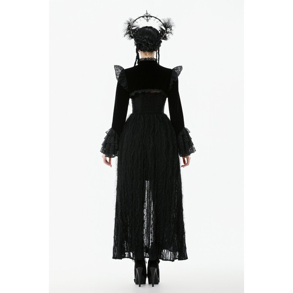 Dark in Love Erzebeth Gothic Bolero Shrug – Black Lace & Velvet