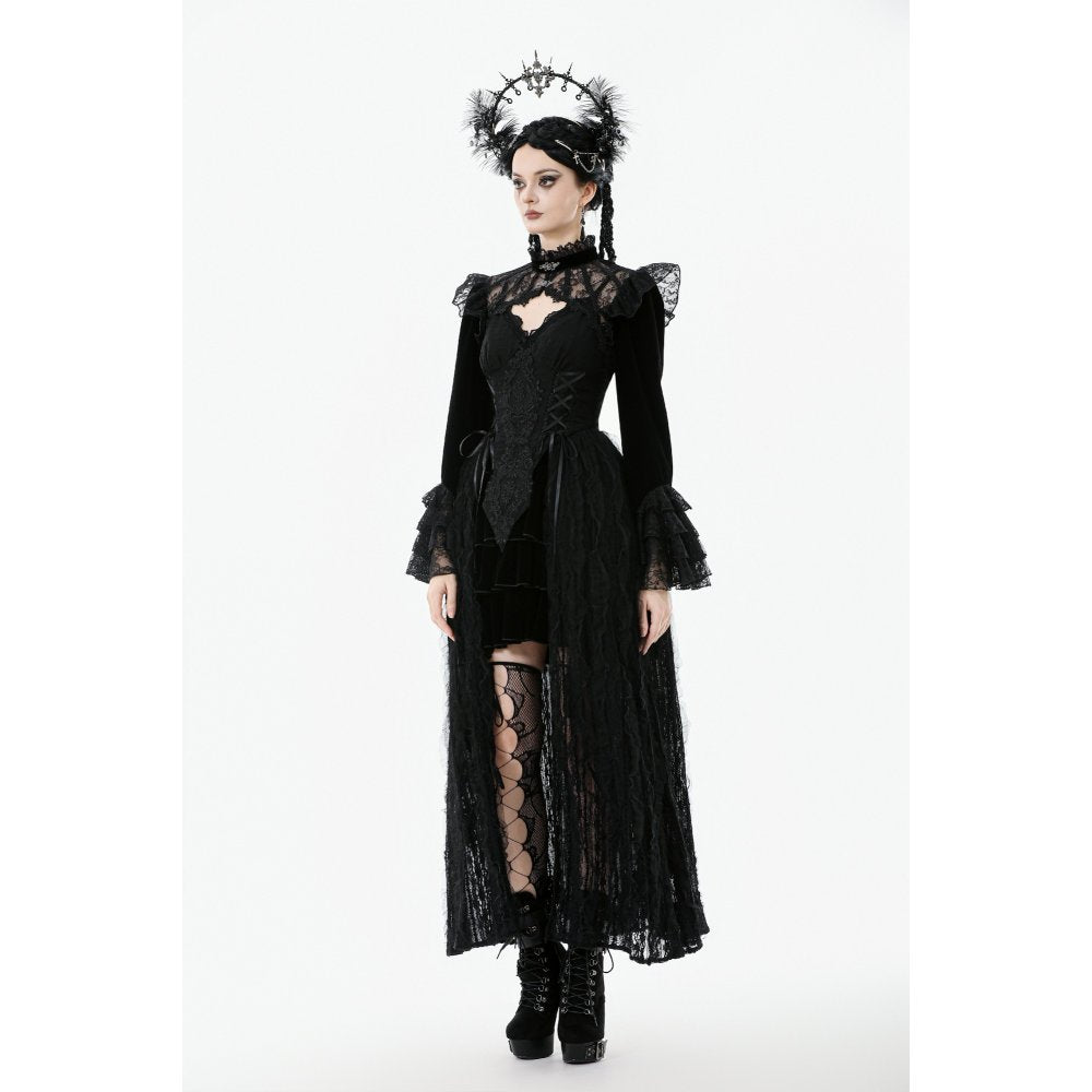 Dark in Love Erzebeth Gothic Bolero Shrug – Black Lace & Velvet