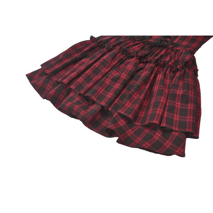 Dark in Love Morrigan Red Tartan Lace-Up Gothic Mini Dress