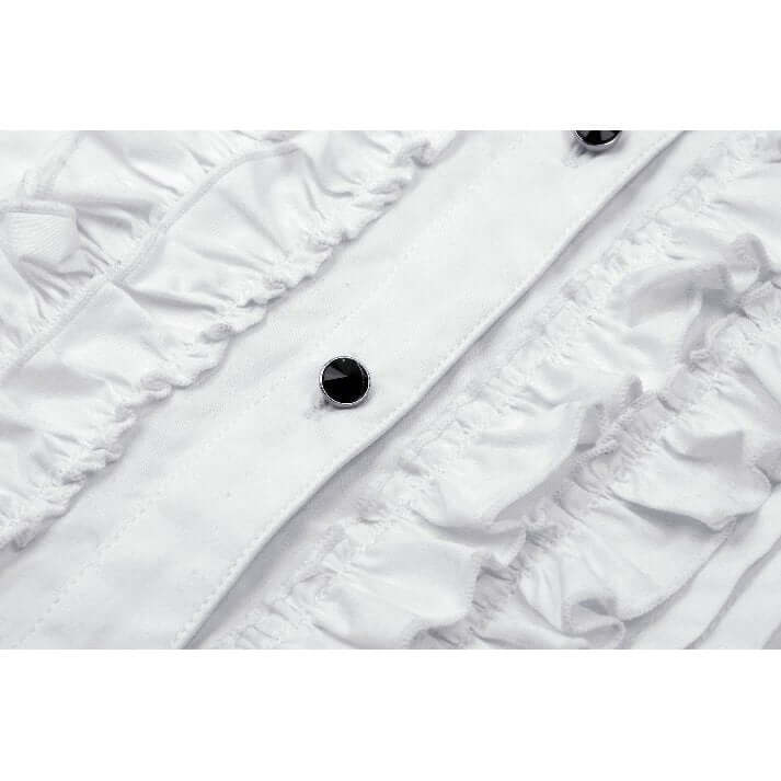 Dark in Love Queeny White Gothic Demon Shirt – Cotton Corset Top