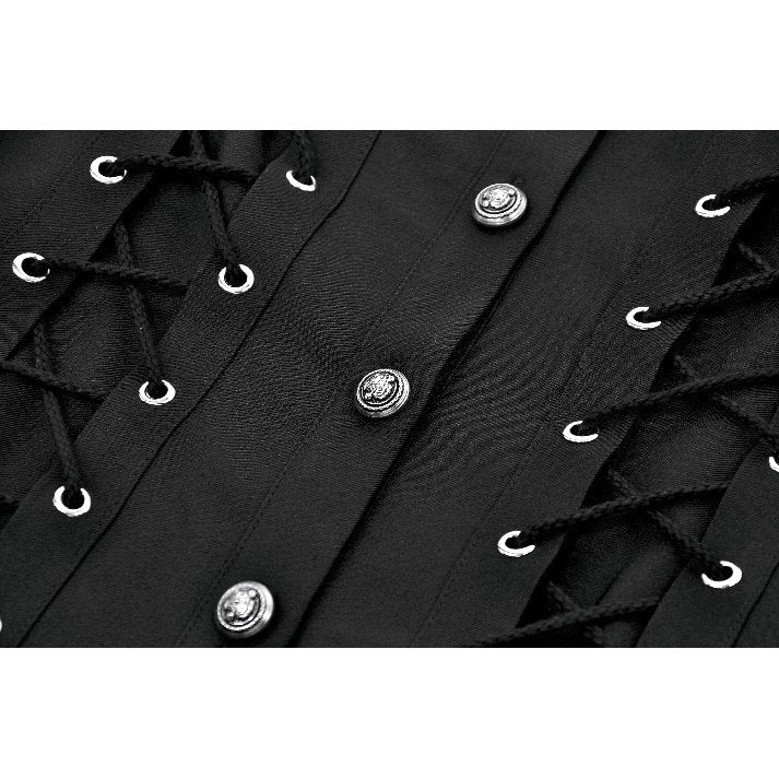 Dark in Love Ruptured Lace-Up Punk Shirt | Black Corset Style Top