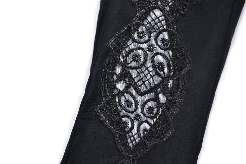 Dark In Love Caelum Gothic Leggings – Black Lace and Ribbon Lacing