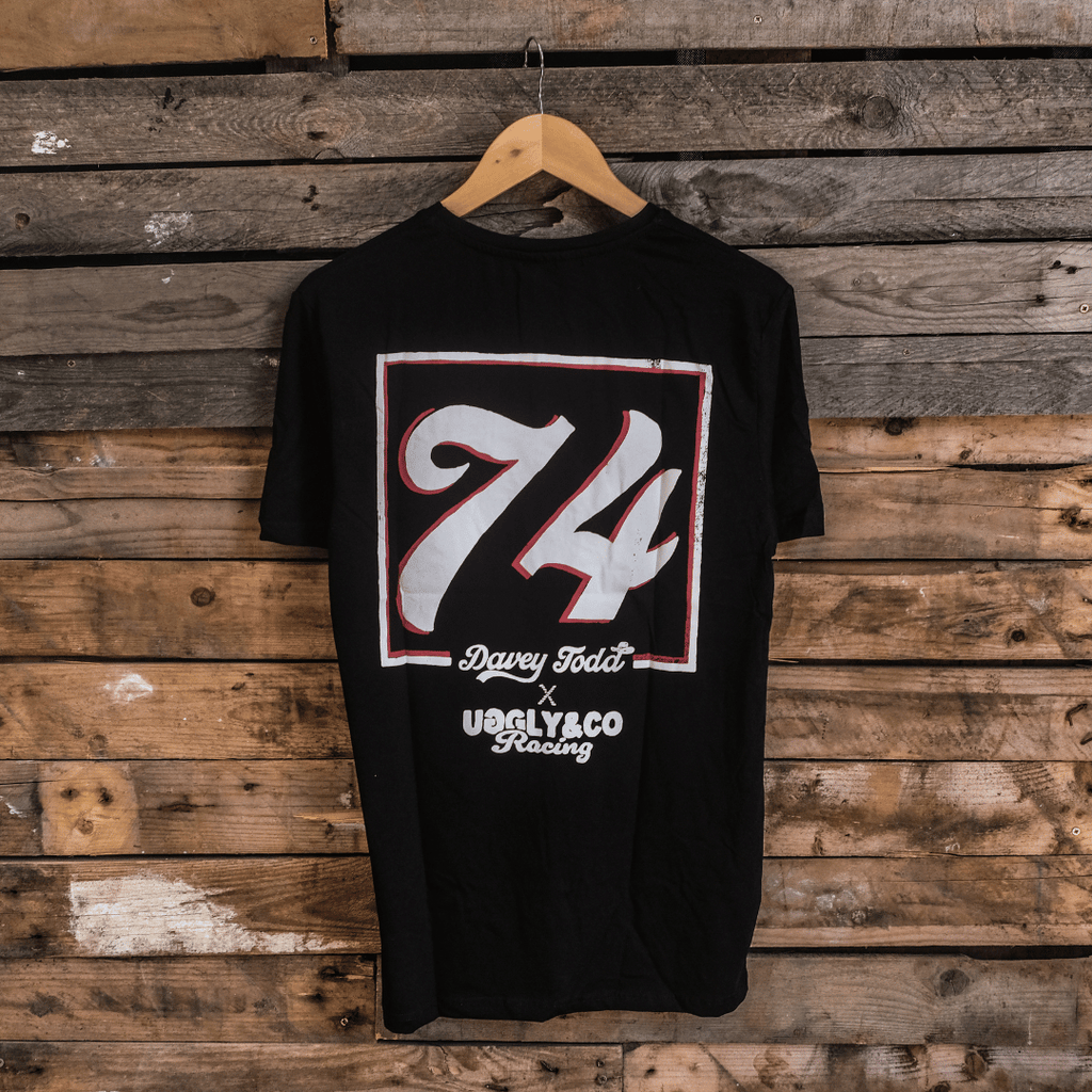 Davey Todd 74 Isle of Man TT Racing Tee – Uggly and Co Black Cotton