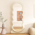 CEIEVER Full Length Wavy Mirror – 160x60cm Flannel Floor Mirror
