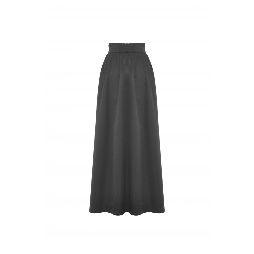 Dark In Love Delora High Waist Pleated Maxi Skirt – Black Gothic