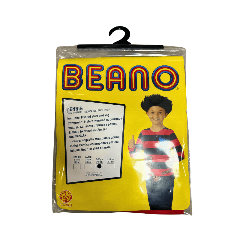 Dennis The Menace Kids Fancy Dress Costume with Wig - Age 9-10