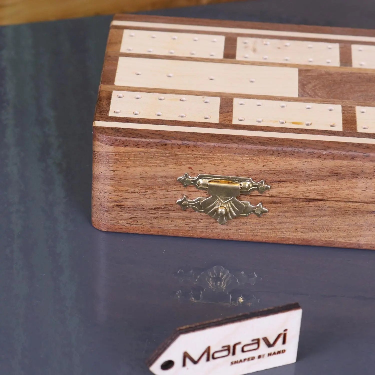 Deori Sheesham Wood Travel Cribbage Set
